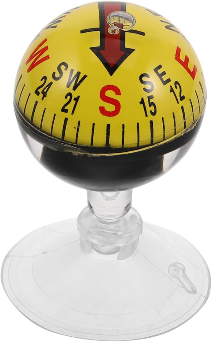 Car Guide Ball Compass with Strong Suction Cup 2.83In Portable Vehicle Compass by JECOMPRIS