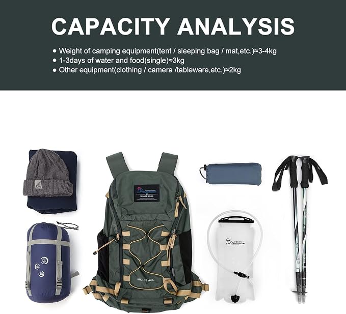 MOUNTAINTOP Hiking Backpack 35L Travel Backpack Lightweight Daypack - Image 5