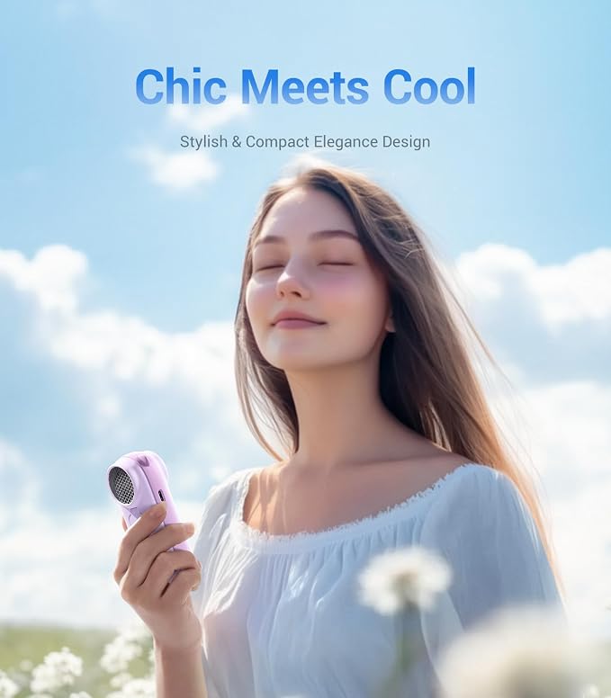 Diveblues Handheld Portable Turbo Fan, 4000mAh USB Rechargeable Pocket Fan - Image 2
