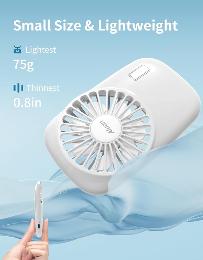 Aluan Handheld Fan Mini Fan Powerful Small Personal Portable Fan Speed - Image 5