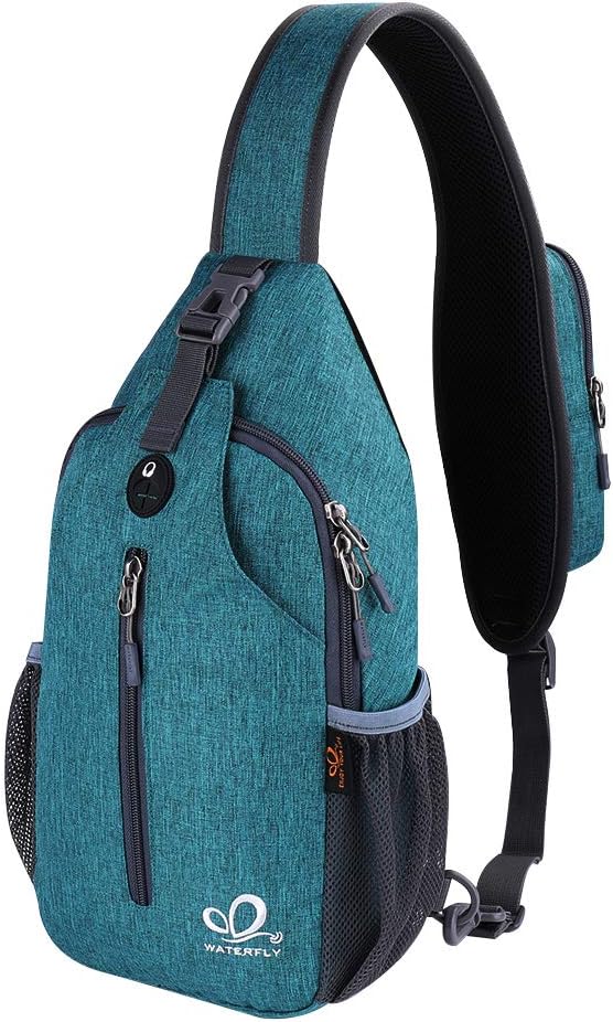 WATERFLY Crossbody Sling Backpack Sling Bag Travel Hiking Chest Bags Daypack by Waterfly