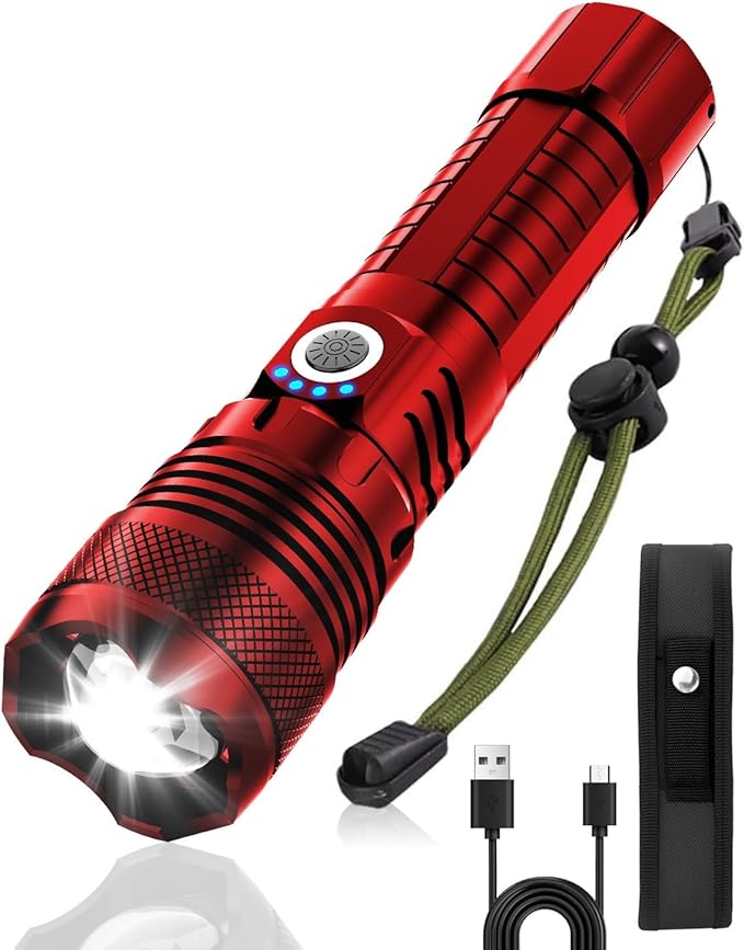 Victoper Red LED Flashlights, High Powered High Lumens Super Bright Tactical by Victoper