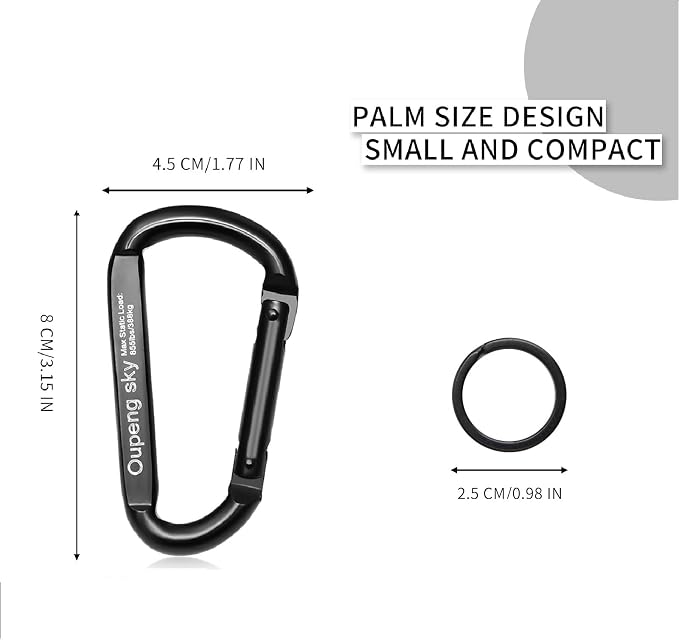 Carabiner Clip, 855lbs，3" Heavy Duty D Ring Caribeener Clips, Carabiner - Image 7
