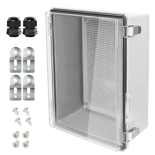 LeMotech Electrical Box, IP67 Waterproof Hinged Clear Cover Stainless Steel by LeMotech