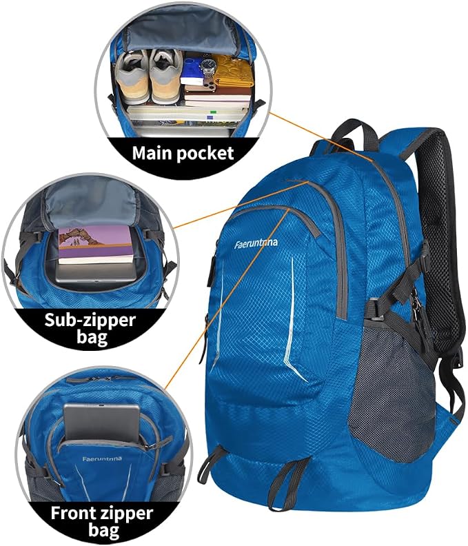 30L Large capacity Lightweight Packable Foldable Backpack，women and men Hiking - Image 3