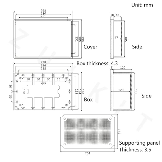 Zulkit Junction Box ABS Plastic Waterproof IP65 Electrical Boxes Hinged Shell - Image 6