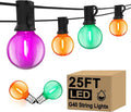 LED Outdoor String Lights 25Ft Orange Purple and Green Halloween Lights Outdoor by Goothy