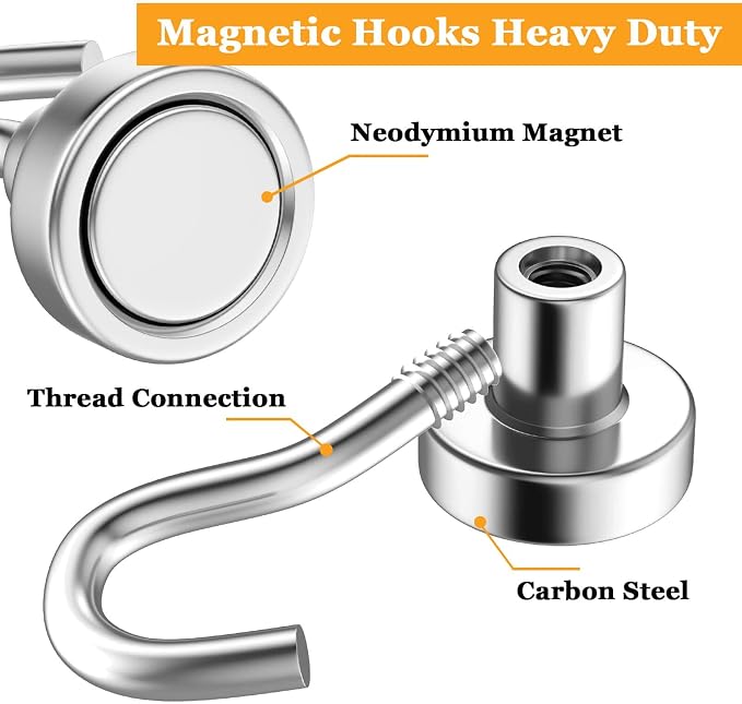 30Pcs Super Strong Magnetic Hooks, 25lbs Magnetic Hook Heavy Duty - Image 4