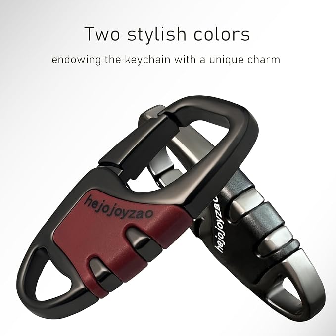 Keychain with Carabiner Clip, 4 Heavy Duty Key Rings and D Ring - Image 8