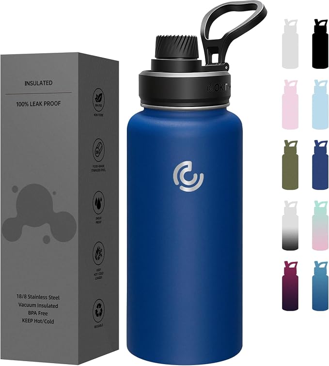 Sports Water Bottle 32oz, Insulated Water Bottle by coktik