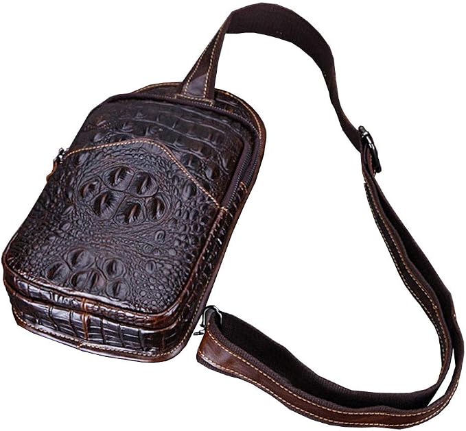 Hebetag Crocodile Genuine Leather Sling Crossbody Bag - Image 4