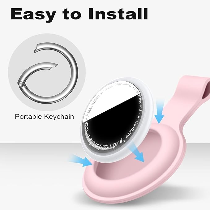 Linsaner Holder for AirTag 2nd Gen & 1st Gen, Silicone Case Keychain Key Ring - Image 4