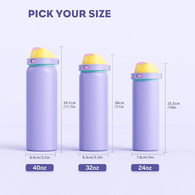 POWCAN 24 oz Insulated Water Bottle: 2-in-1 Push-Button Spout & Quick-Flip Straw - Image 8