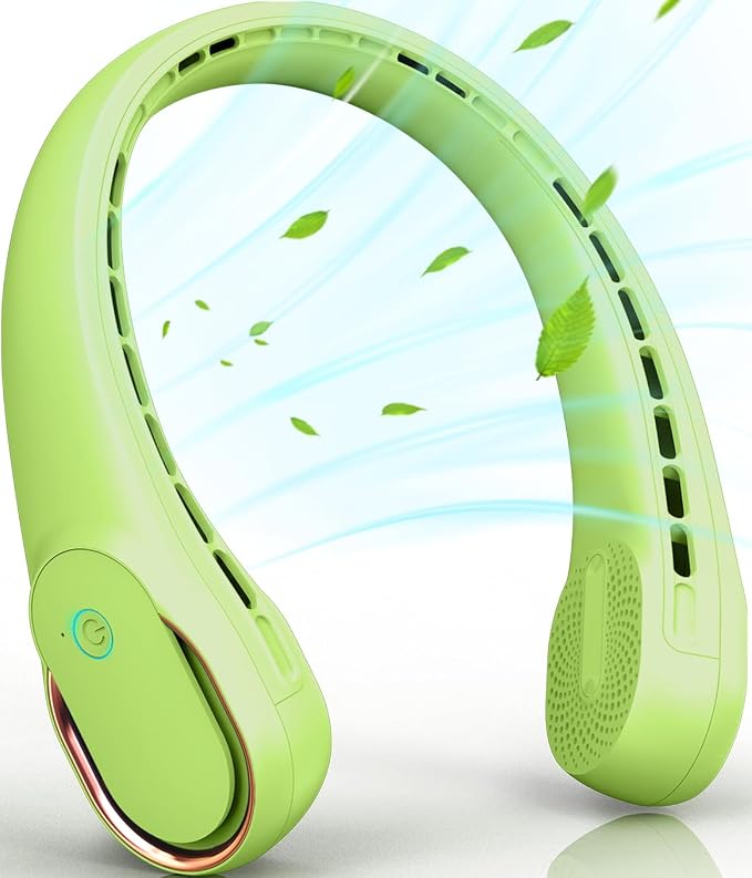 FrSara Bladeless Portable Neck Fan, 360° Surround Wind, Ultra-Quiet, USB by FrSara