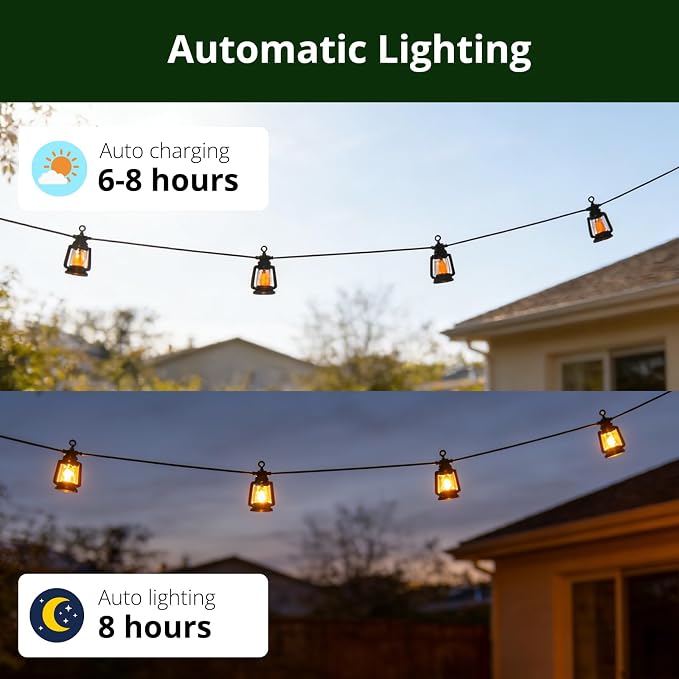 Solar Outdoor String Lights 19FT Waterproof Patio Lights - Image 2