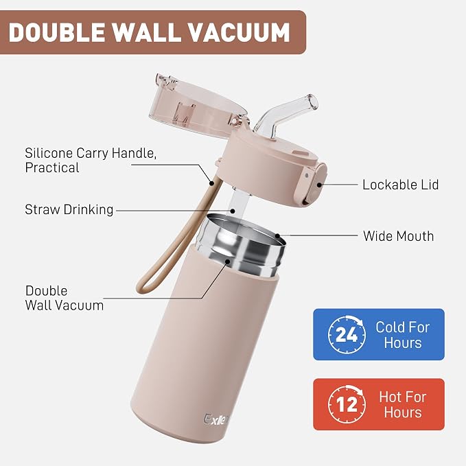 5oz Small Water Bottles with Straw, Mini Water Bottle with One-Hand Open Design - Image 3