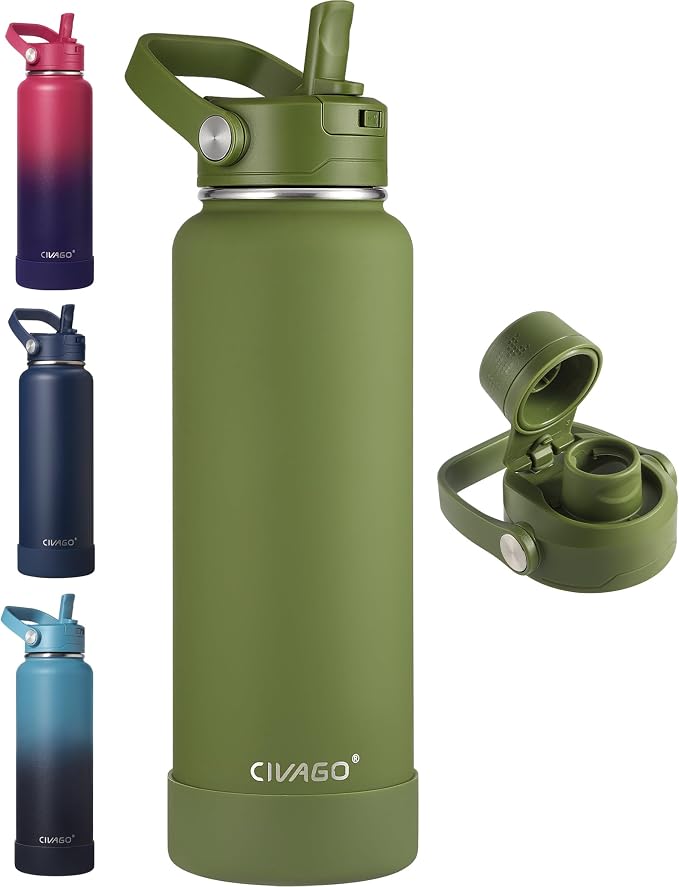 CIVAGO 40 oz Insulated Stainless Steel Water Bottle by CIVAGO
