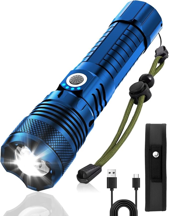 Victoper Blue LED Flashlights, High Powered High Lumens Super Bright Tactical by Victoper