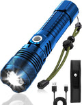 Victoper Blue LED Flashlights, High Powered High Lumens Super Bright Tactical by Victoper