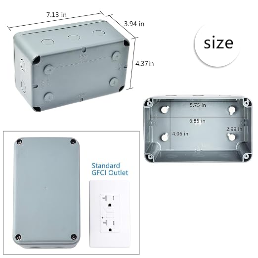 Nineleaf Waterproof Electrical Box, 1PK Plastic Junction Box, IP66 External - Image 7