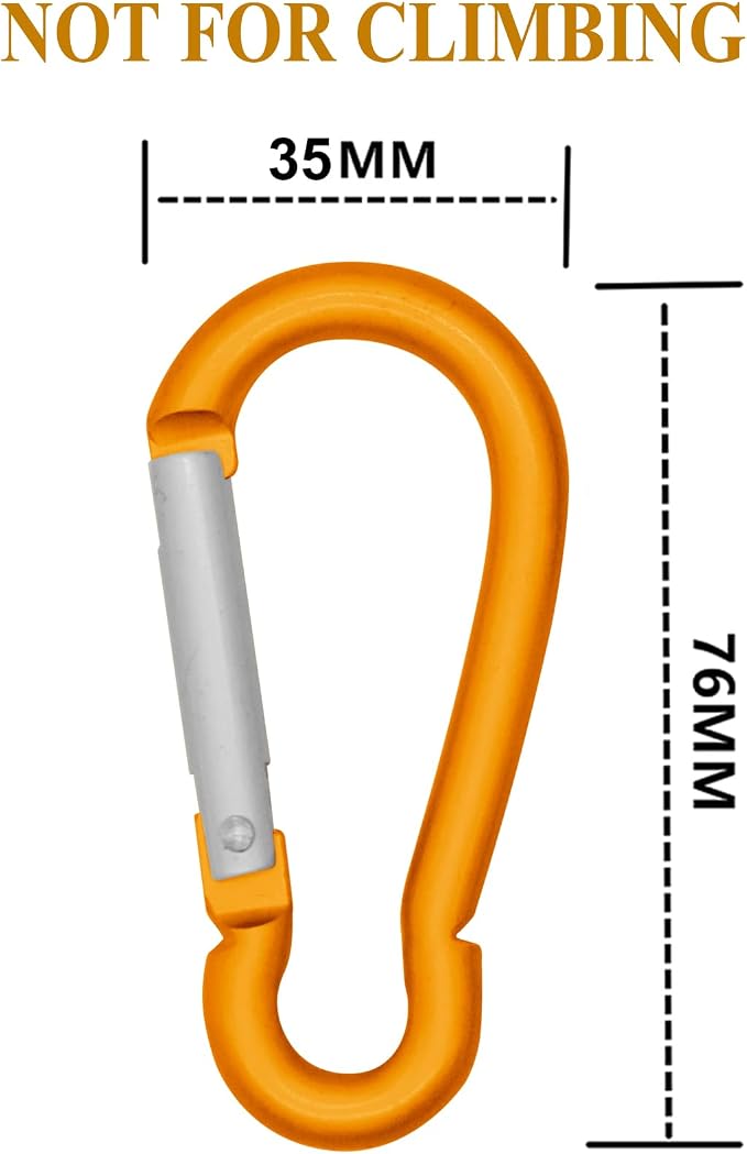 LESHIRY Large Carabiners Keychain 3" Aluminum D Shape Premium Durable D-Ring - Image 2