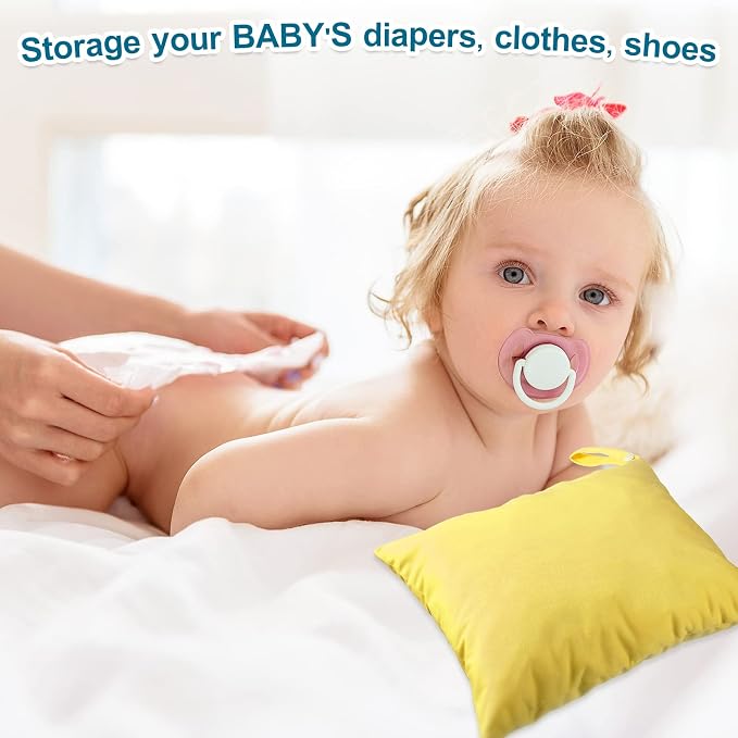 Woanger 10 Pack Wet Dry Bags for Baby Cloth Diapers Waterproof Reusable Travel - Image 5