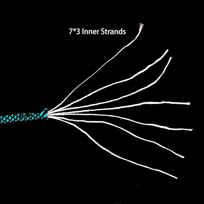 MOOCY Diamond Pattern Paracord 550 Blue Black, 5/32 in x 164 ft, 7 Inner - Image 4