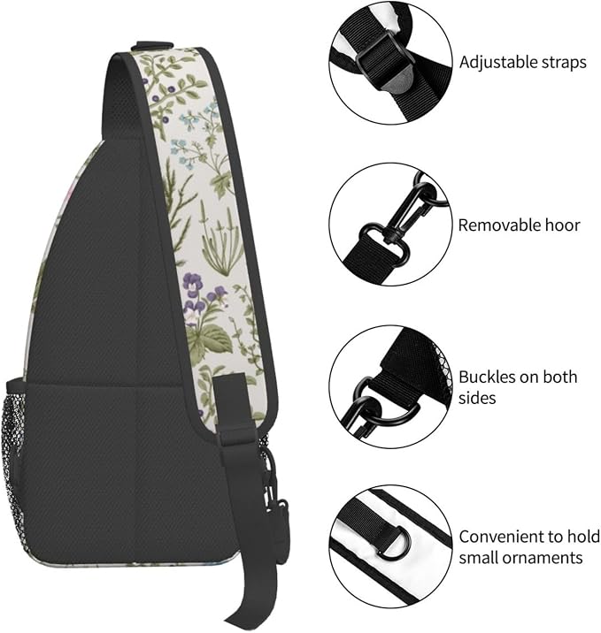 Tropical Floral Plant Crossbody Sling Bag - Image 4