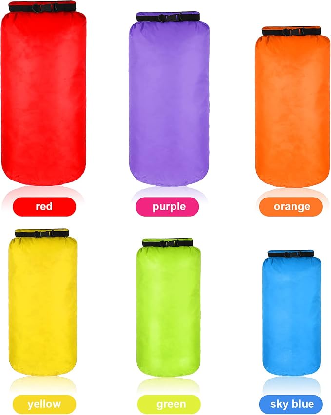 Shappy 6 Pcs Waterproof Dry Bag Set Ultralight Stuff Sack 20/15/10/8/5/3L - Image 4