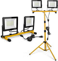 LED Work Lights with Stand, 21000 Lumen, 2-Head Adjustable Work Light, by Wufoty