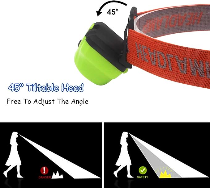 4 Pack LED Headlamp 5W Super Bright Single Mode Flashlight Headlight Waterproof - Image 5