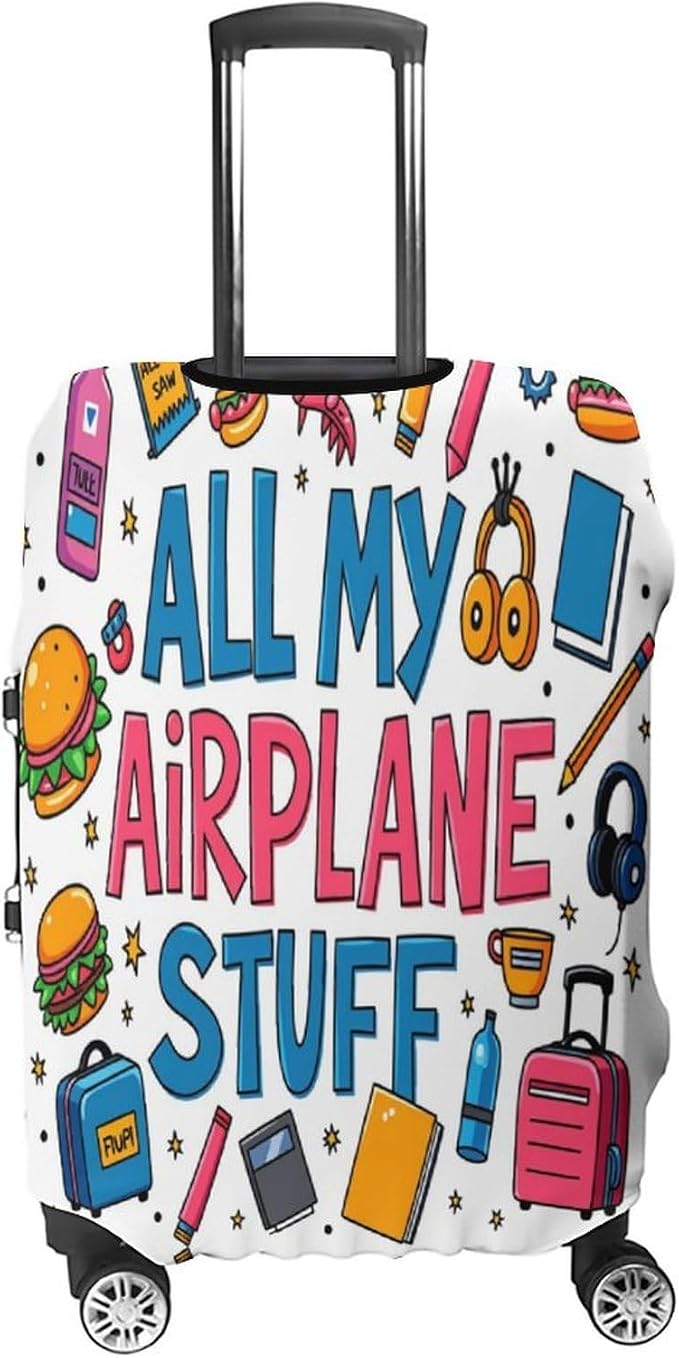 Airplane Travel Essentials Stretch Luggage Cover, Washable Suitcase Protector - Image 4
