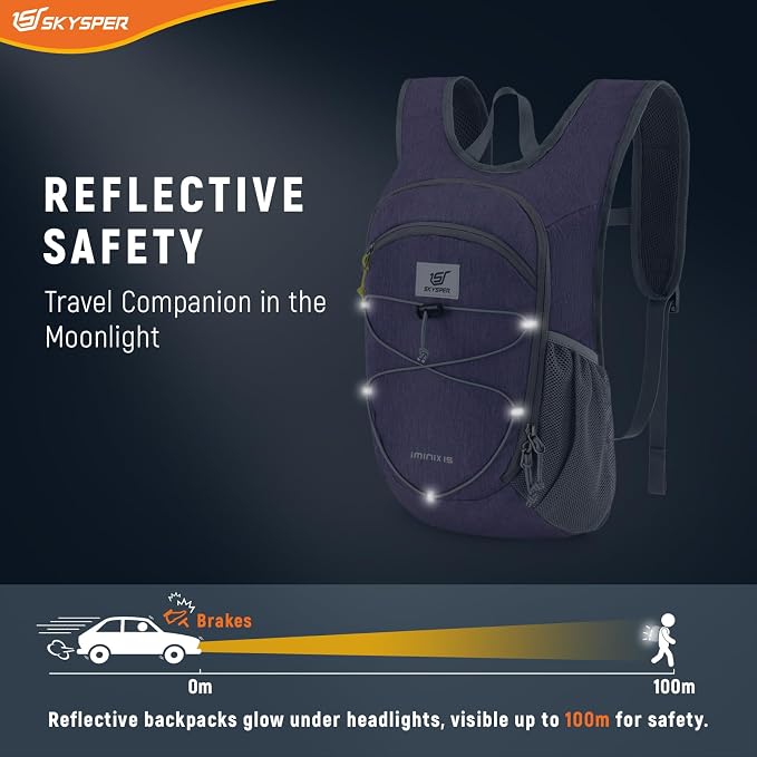 SKYSPER 15L/20L Foldable Hiking Backpack Lightweight Packable Travel Daypack - Image 2