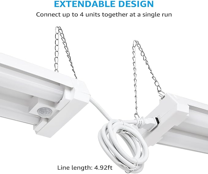 LEONLITE Motion Sensor 4FT LED Utility Shop Light, 40W Plug in Linkable Light - Image 3
