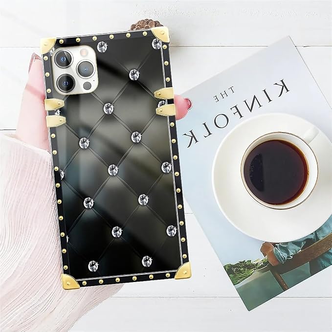 Compatible with iPhone 11 Pro Max Case, Shiny Black Sofa Crystal Luxury Golden - Image 7