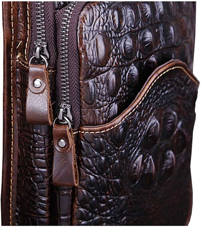 Hebetag Crocodile Genuine Leather Sling Crossbody Bag - Image 7