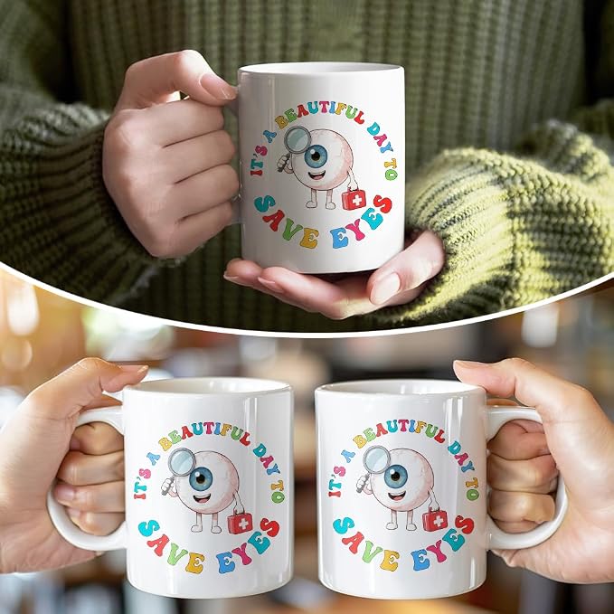 RZHV It's Beautiful Day To Save Eyes Funny Coffee Mug, Thank You Birthday Gifts - Image 5