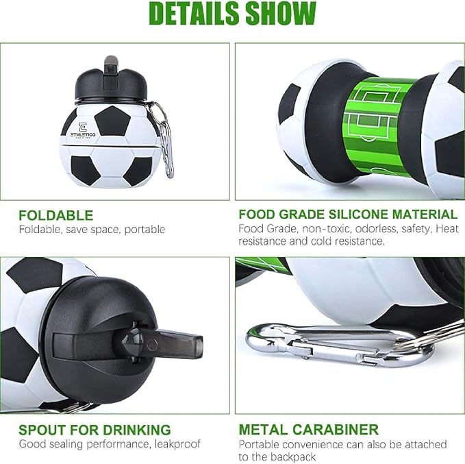 Collapsible Water Bottles with Carabiner Food Grade Sports Water Bottle - Image 9