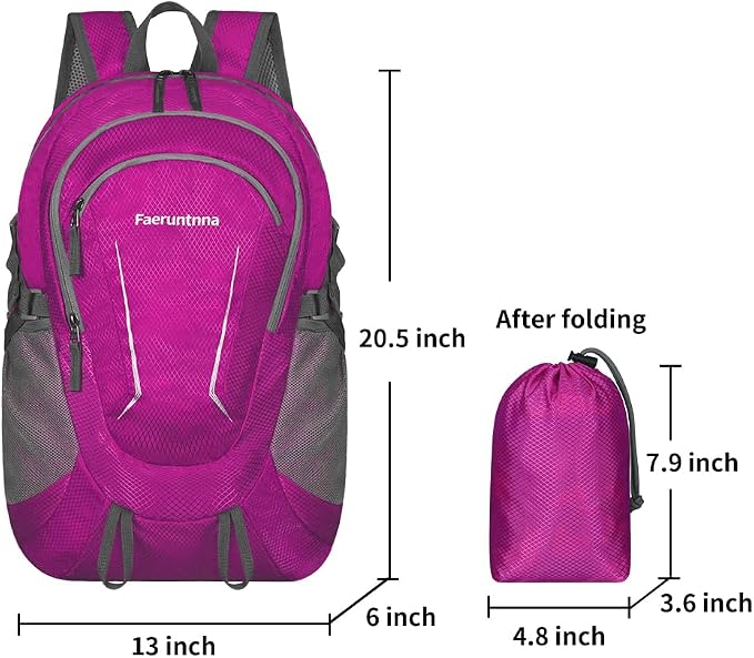 30L Large capacity Lightweight Packable Foldable Backpack，women and men Hiking - Image 2