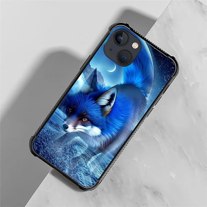 for iPhone 13 Mini Case, Snowy Mountain Fox Lake Pattern Graphic Design Girl - Image 5