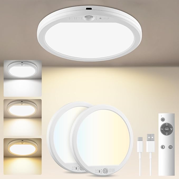 USB C Rechargeable Motion Sensor Ceiling Light 750LM by MeliyaSmartwatchAccessories