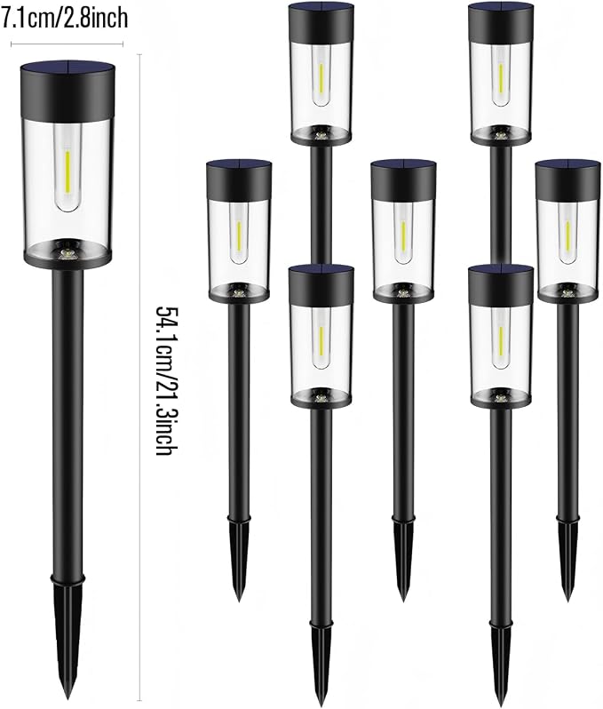 8 Pack Solar Pathway Lights Outdoor Waterproof, High Brightness LED Solar - Image 2