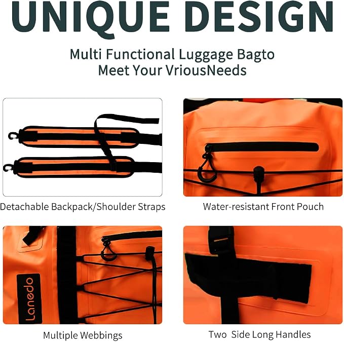 80L Dry Bag Large Waterproof Bag Roll-Top Heavy Duty Fishing Duffel Bag - Image 4