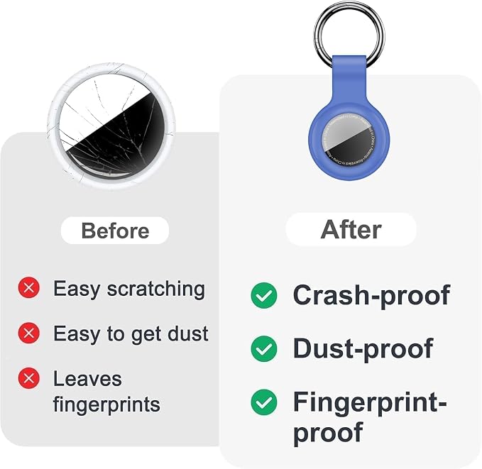Linsaner Case for AirTag 2nd Gen & 1st Gen, Silicone Holder Keychain Key Ring - Image 2