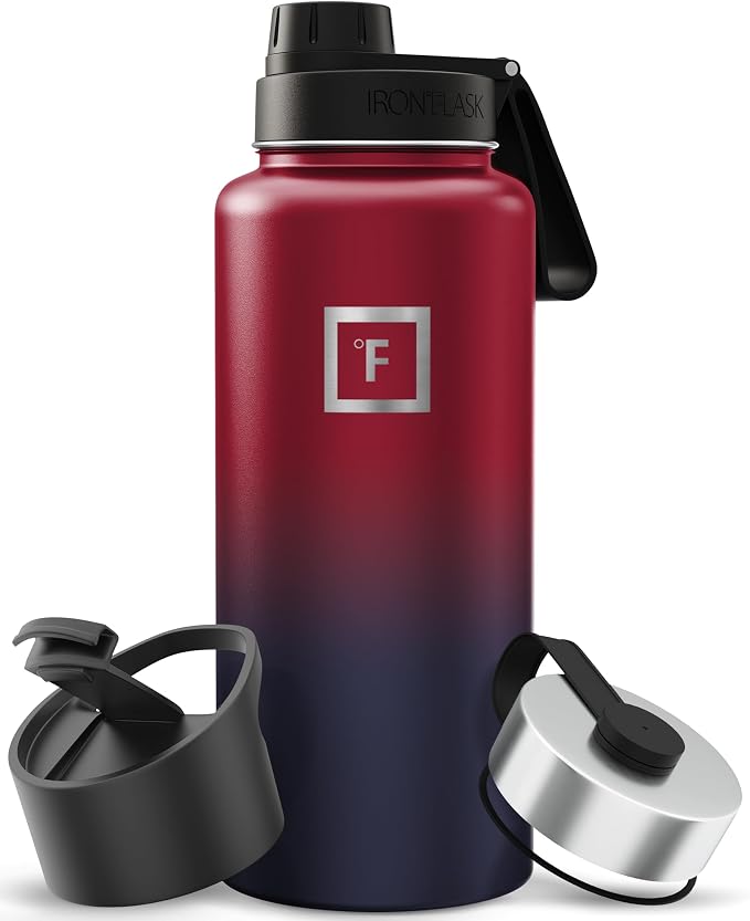 IRON °FLASK Camping & Hiking Hydration Flask - 32 oz Dark Rainbow by IronFlask