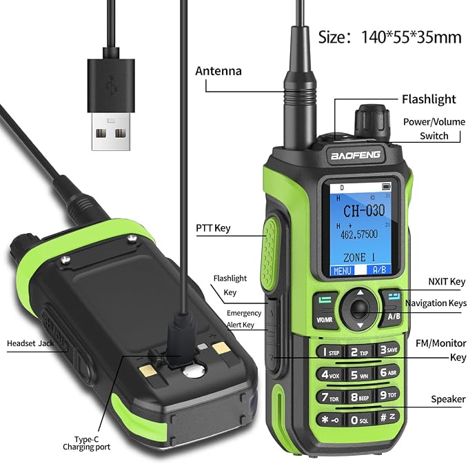 BAOFENG GMRS Handheld Radio Ham Radio Long Range GM21 Rechargeable Walkie - Image 9