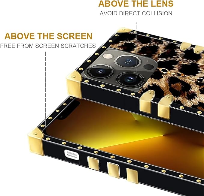 Compatible with iPhone 13 Pro Max Case, Seamless Gold Chain Leopard Luxury - Image 6