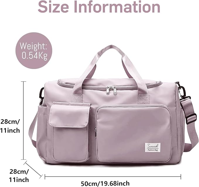 Suruid Travel Duffel Bag with Shoes Compartment Sports Gym Bag with Dry Wet - Image 2
