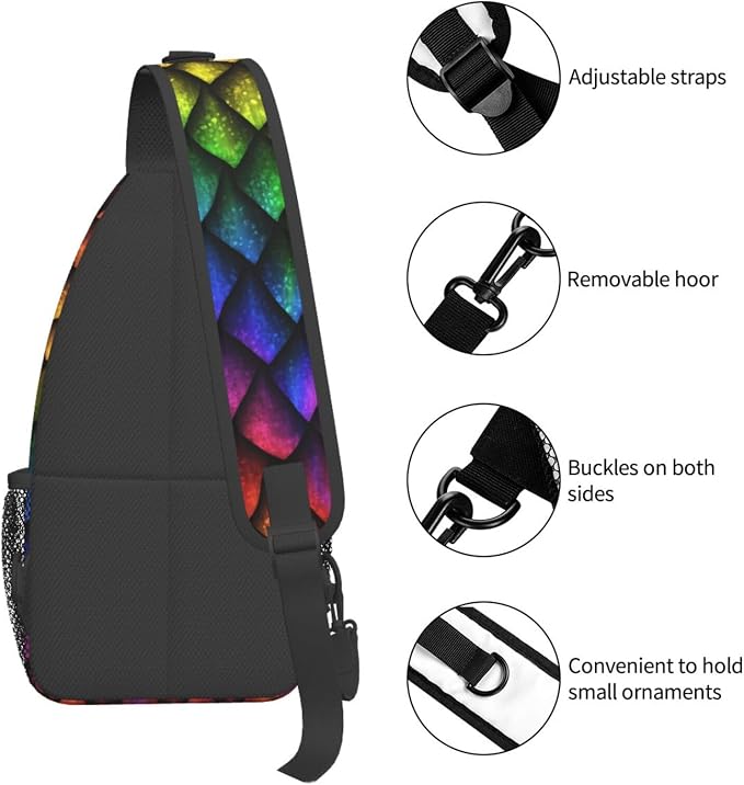 Dragon Scale Sling Bag For Women Men Fashion Animals Skin Backpack Crossbody - Image 5