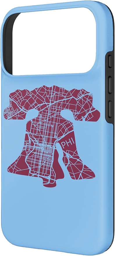Philadelphia Street Map Liberty Bell Vintage Maroon Philly Case - Image 2
